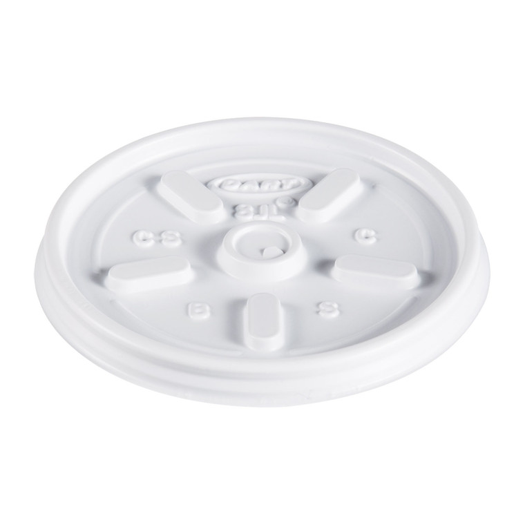 Plastic Lids, Fits 8 Oz To 10 Oz Hot/cold Foam Cups, Vented, White, 100/pack, 10 Packs/carton - DCC8JL