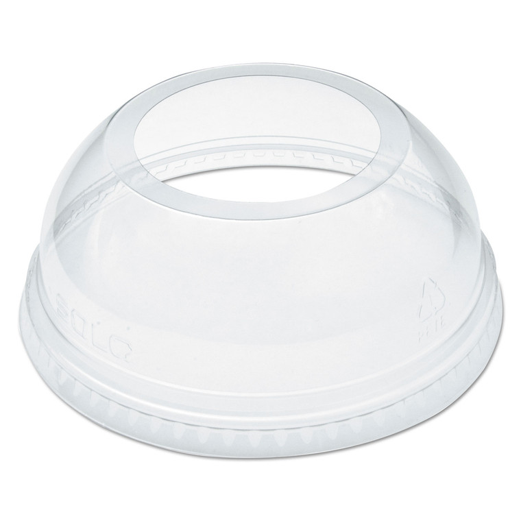 Open-Top Dome Lid, Fits 16 Oz To 24 Oz Plastic Cups, Clear, 1.9" Dia Hole, 1,000/carton - DCCDLW626