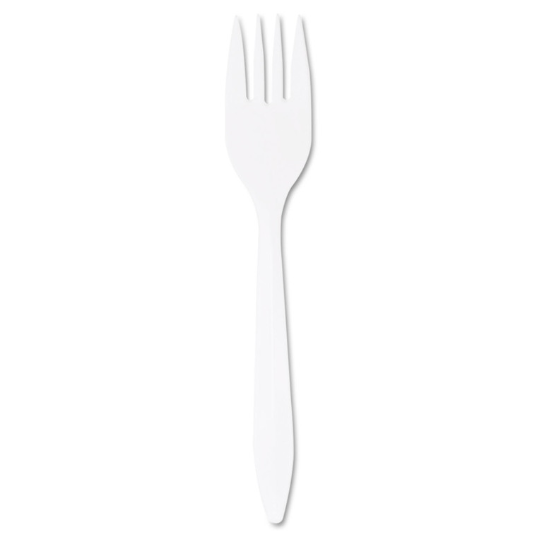 Style Setter Mediumweight Plastic Forks, White, 1000/carton - DCCF6BW