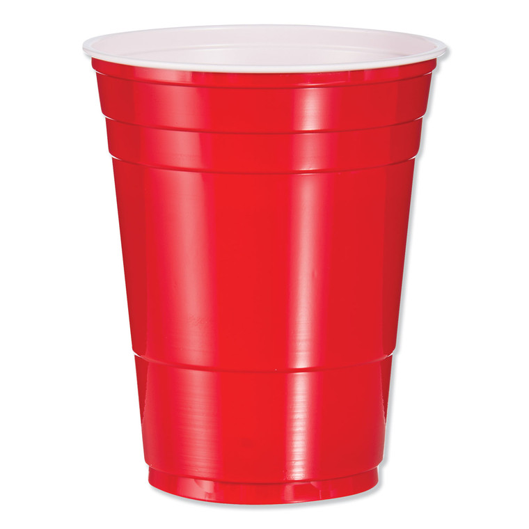 Solo Plastic Party Cold Cups, 16 Oz, Red, 50/bag, 20 Bags/carton - DCCP16R