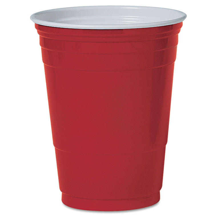Solo Plastic Party Cold Cups, 16 Oz, Red, 50/pack - DCCP16RPK
