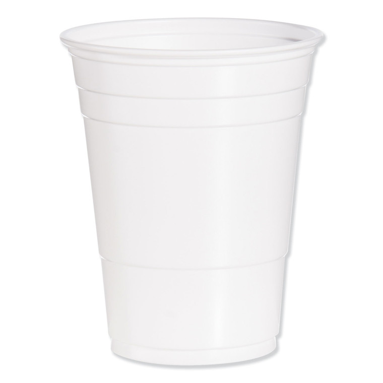 Solo Party Plastic Cold Drink Cups, 16 Oz To 18 Oz, White, 50/bag, 20 Bags/carton - DCCP16W