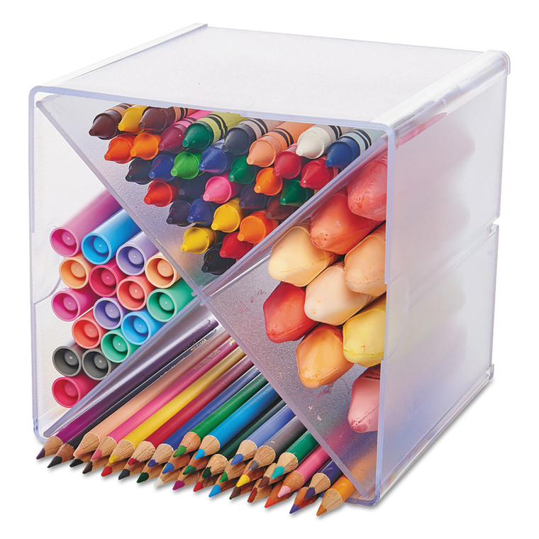 Stackable Cube Organizer, X Divider, 6 X 7 1/8 X 6, Clear - DEF350201