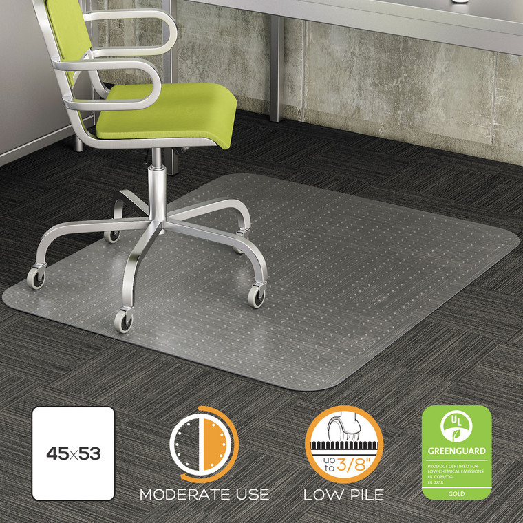 Duramat Moderate Use Chair Mat For Low Pile Carpet, 36 X 48, Rectangular, Clear - DEFCM13142