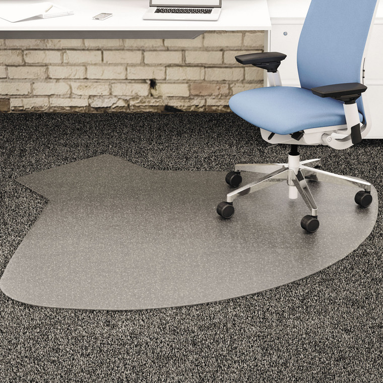 Supermat Frequent Use Chair Mat, Medium Pile Carpet, 60 X 66, Workstation, Clear - DEFCM14003K