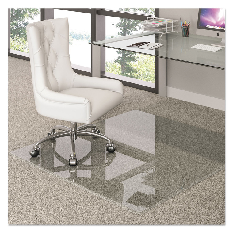 Premium Glass All Day Use Chair Mat - All Floor Types, 44 X 50, Rectangular, Clear - DEFCMG70434450