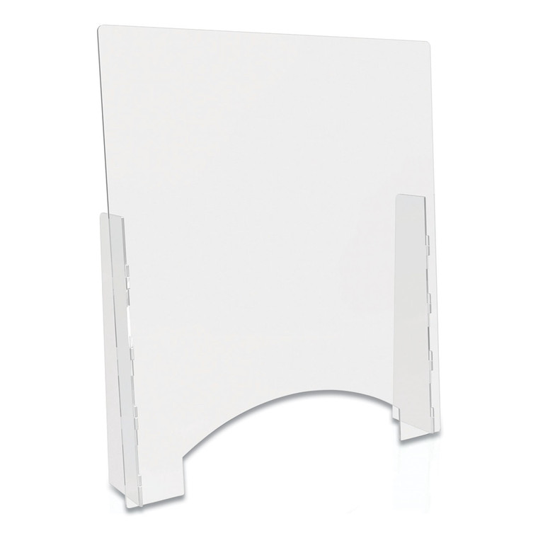 Counter Top Barrier With Pass Thru, 31.75" X 6" X 36", Polycarbonate, Clear, 2/carton - DEFPBCTPC3136P