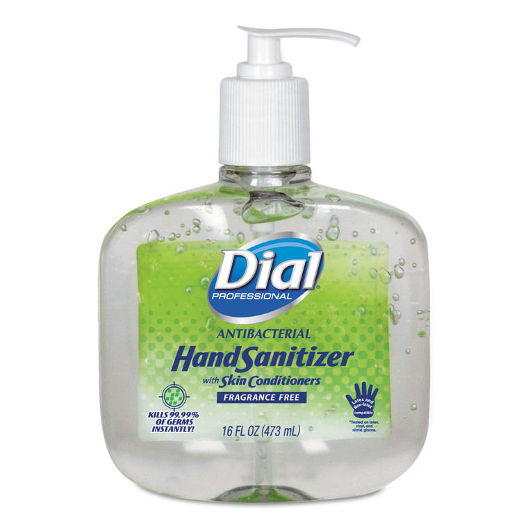 Antibacterial With Moisturizers Gel Hand Sanitizer, 16 Oz Pump Bottle, Fragrance-Free - DIA00213EA