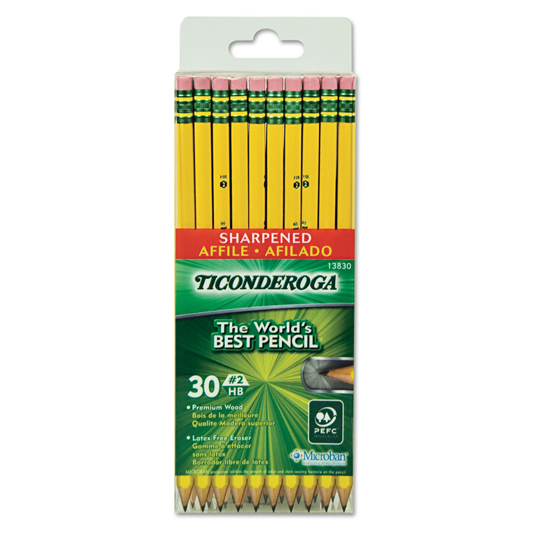Pre-Sharpened Pencil, Hb (#2), Black Lead, Yellow Barrel, 30/pack - DIX13830
