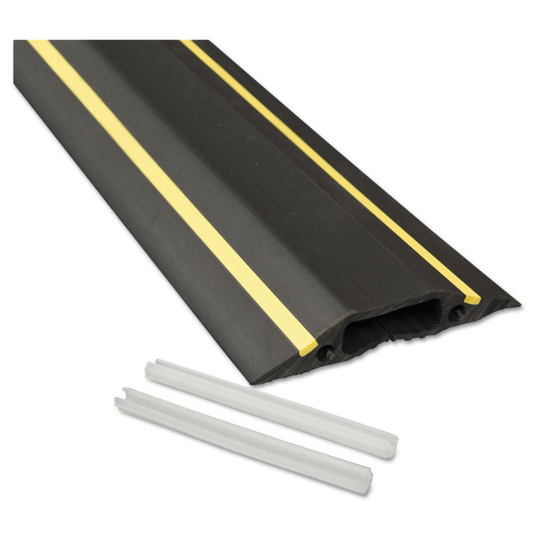 Medium-Duty Floor Cable Cover, 3.25 X 0.5 X 6 Ft, Black With Yellow Stripe - DLNFC83H