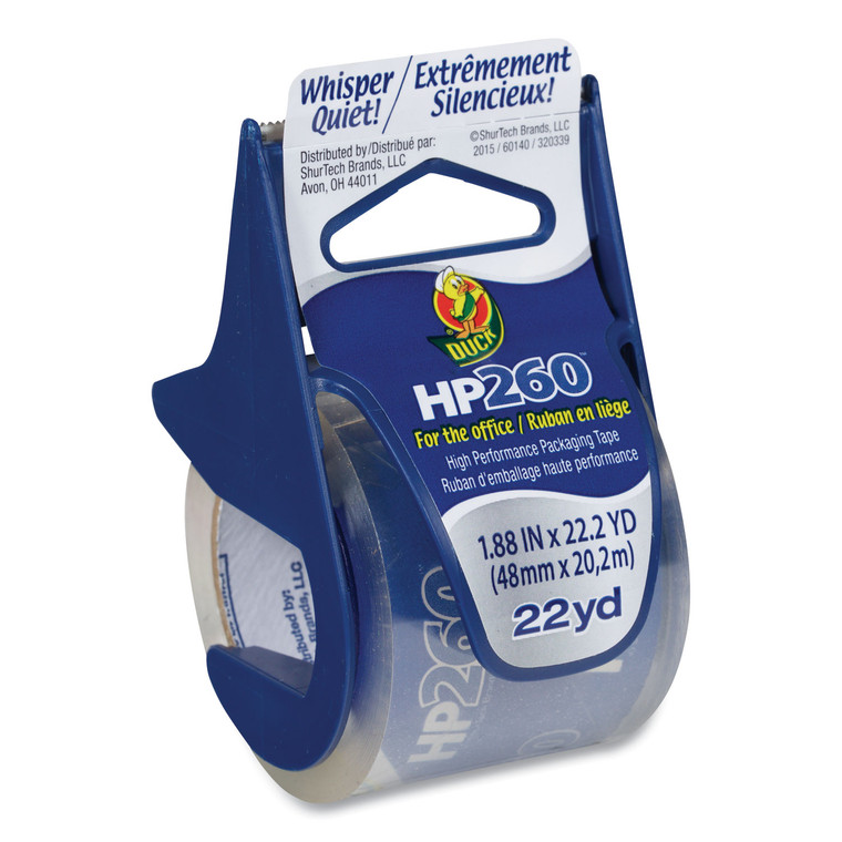 HP260 Packaging Tape With Dispenser, 1.5" Core, 1.88" X 22.2 Yds, Clear - DUC0007427