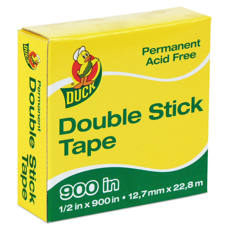Permanent Double-Stick Tape, 1" Core, 0.5" X 75 Ft, Clear - DUC1081698