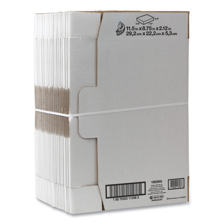 Self-Locking Mailing Box, Regular Slotted Container (rsc), 11.5" X 8.75" X 2.13", White, 25/pack - DUC1147604