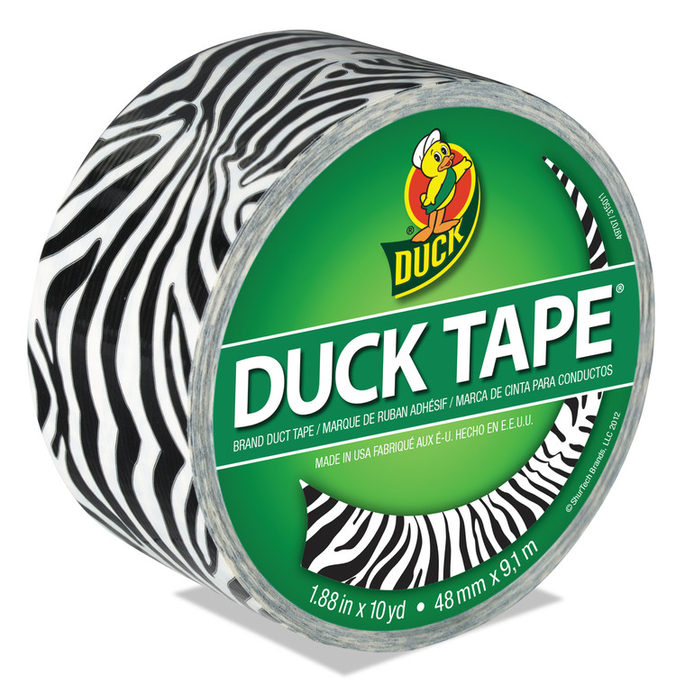 Colored Duct Tape, 3" Core, 1.88" X 10 Yds, Black/white Zebra - DUC1398132