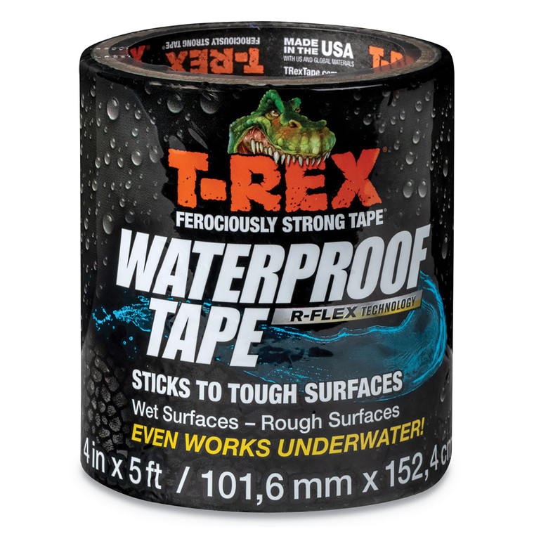 Waterproof Tape, 3" Core, 4" X 5 Ft, Black - DUC285987