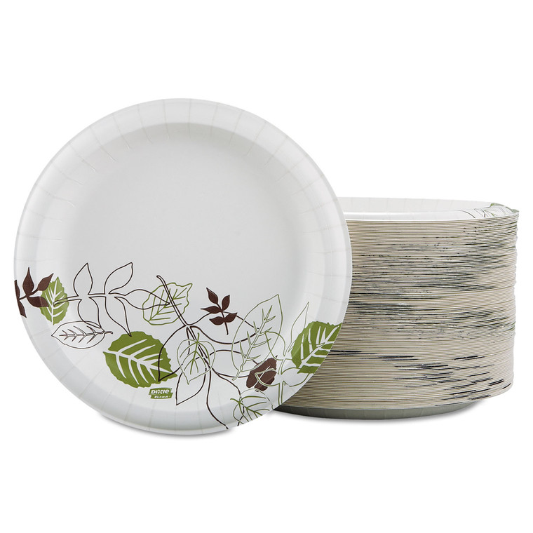 Pathways Soak Proof Shield Heavyweight Paper Plates, 8.5" Dia, Green/burgundy, 125/pack - DXESXP9PATHPK