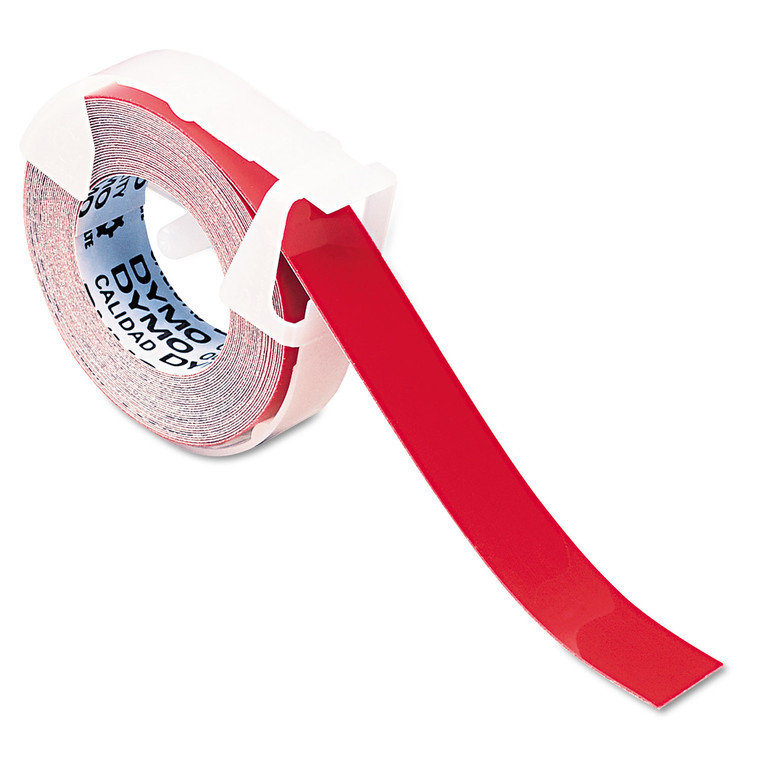 Self-Adhesive Glossy Labeling Tape For Embossers, 0.37" X 12 Ft Roll, Red - DYM520102