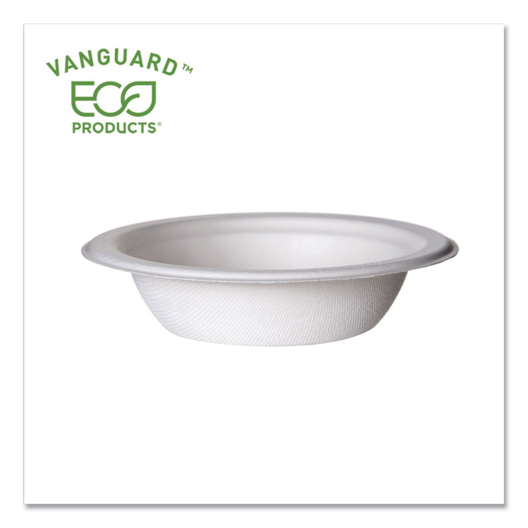 Vanguard Renewable And Compostable Sugarcane Bowls, 12 Oz, White, 1,000/carton - ECOEPBL12NFA