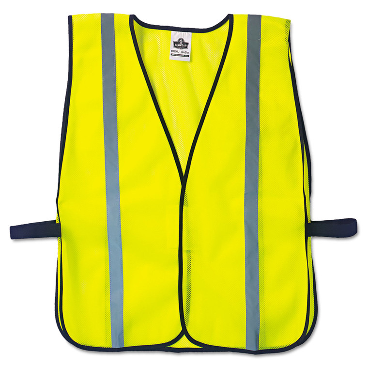 Glowear 8020hl Safety Vest, Polyester Mesh, Hook Closure, Lime, One Size Fit All - EGO20040