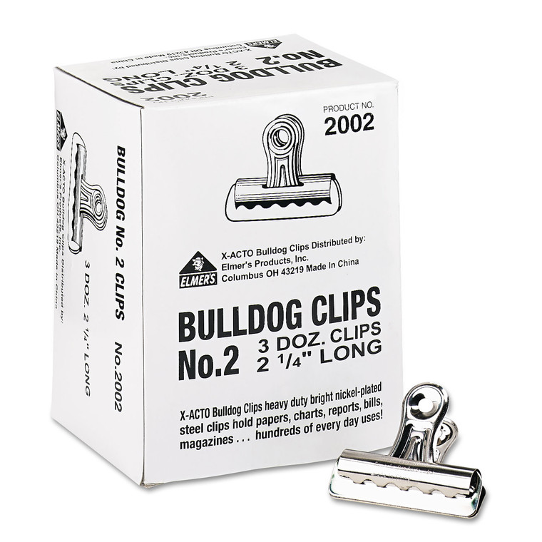 Bulldog Clips, Medium, Nickel-Plated, 36/box - EPI2002LMR