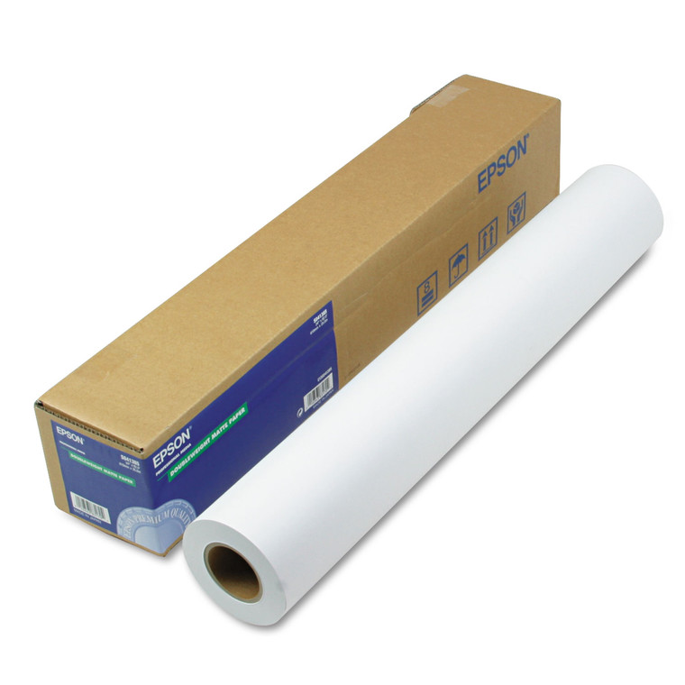 Double Weight Matte Paper, 8 Mil, 24" X 82 Ft, Matte White - EPSS041385