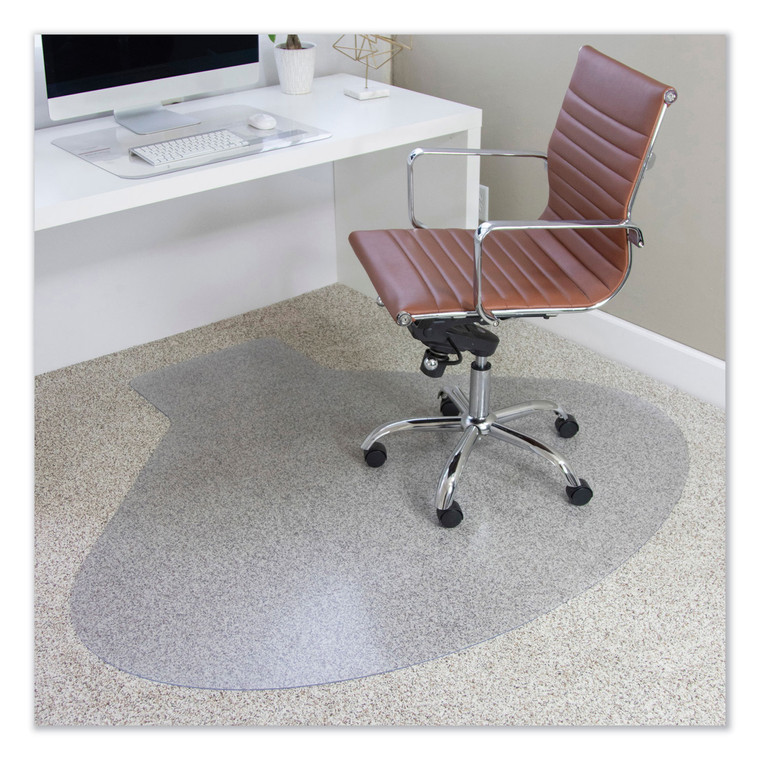 Everlife Chair Mats For Medium Pile Carpet, Contour, 66 X 60, Clear - ESR122775