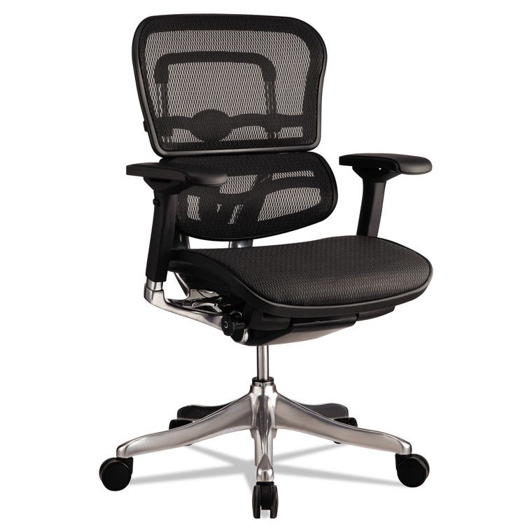 Ergohuman Elite Mid-Back Mesh Chair, Supports Up To 250 Lb, 18.11" To 21.65" Seat Height, Black - EUTME5ERGLTN15