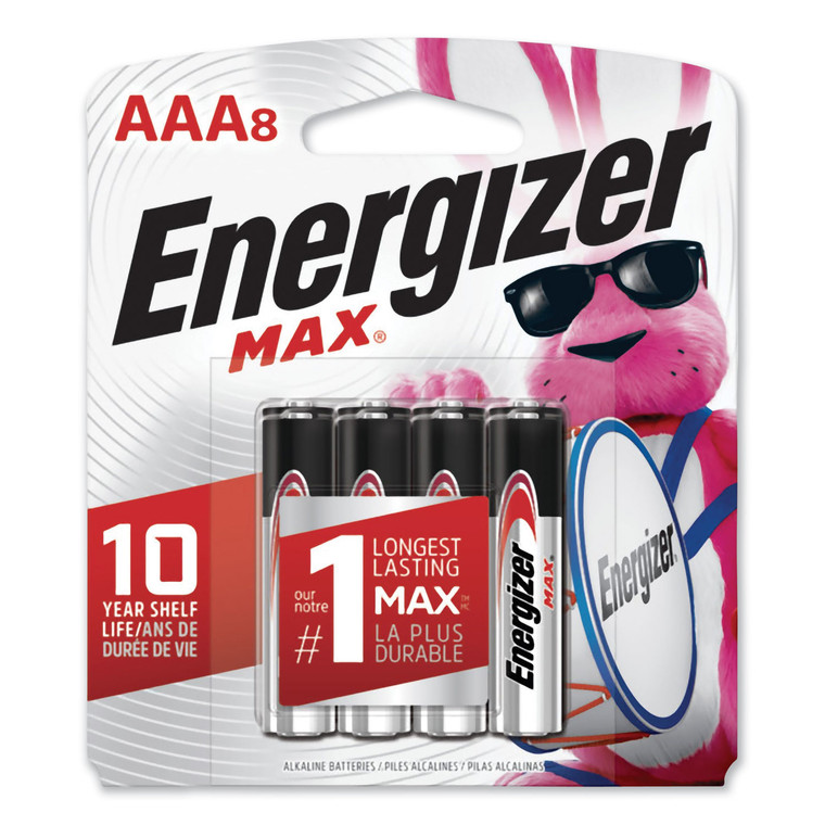 Max Alkaline Aaa Batteries, 1.5 V, 8/pack - EVEE92MP8