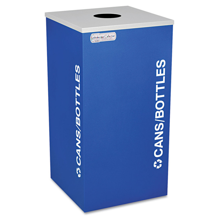 Kaleidoscope Collection Bottle/can-Recycling Receptacle, 24 Gal, Royal Blue - EXCRCKDSQCRYX
