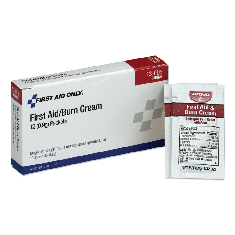 First Aid Kit Refill Burn Cream Packets, 0.1 G Packet, 12/box - FAO13006