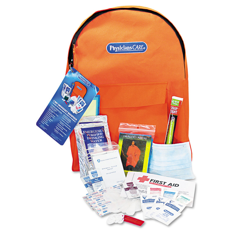 Emergency Preparedness First Aid Backpack, 43 Pieces/kit - FAO90123