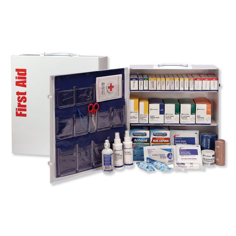 Ansi 2015 Class A+ Type I And Ii Industrial First Aid Kit 100 People, 676 Pieces, Metal Case - FAO90575