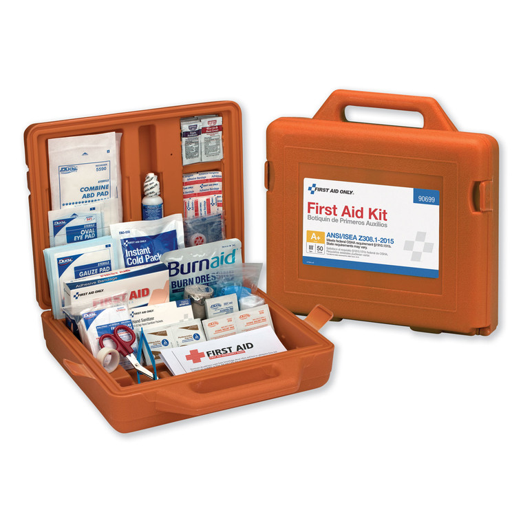 Ansi Class A+ First Aid Kit For 50 People, Weatherproof, 215 Pieces, Plastic Case - FAO90699