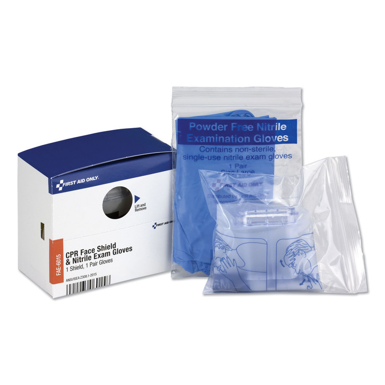Smartcompliance Rescue Breather Face Shield With 2 Nitrile Exam Gloves - FAOFAE6015