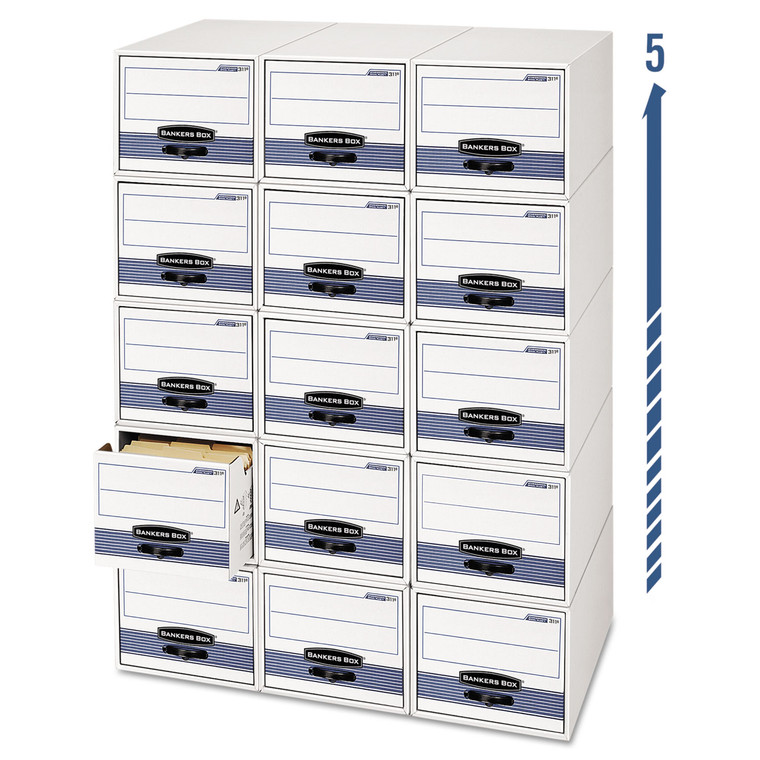 Stor/drawer Steel Plus Extra Space-Savings Storage Drawers, Letter Files, 14" X 25.5" X 11.5", White/blue, 6/carton - FEL00311
