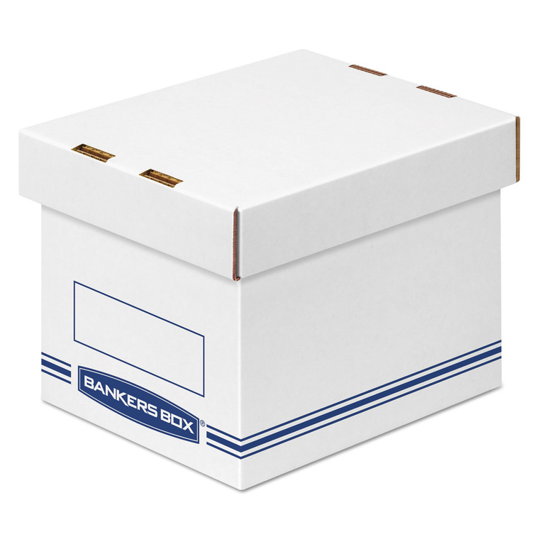 Organizer Storage Boxes, Small, 6.25" X 8.13" X 6.5", White/blue, 12/carton - FEL4662101