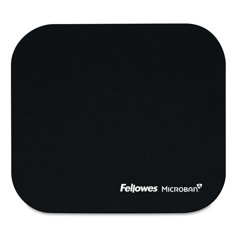 Mouse Pad W/microban, Nonskid Base, 9 X 8, Black - FEL5933901