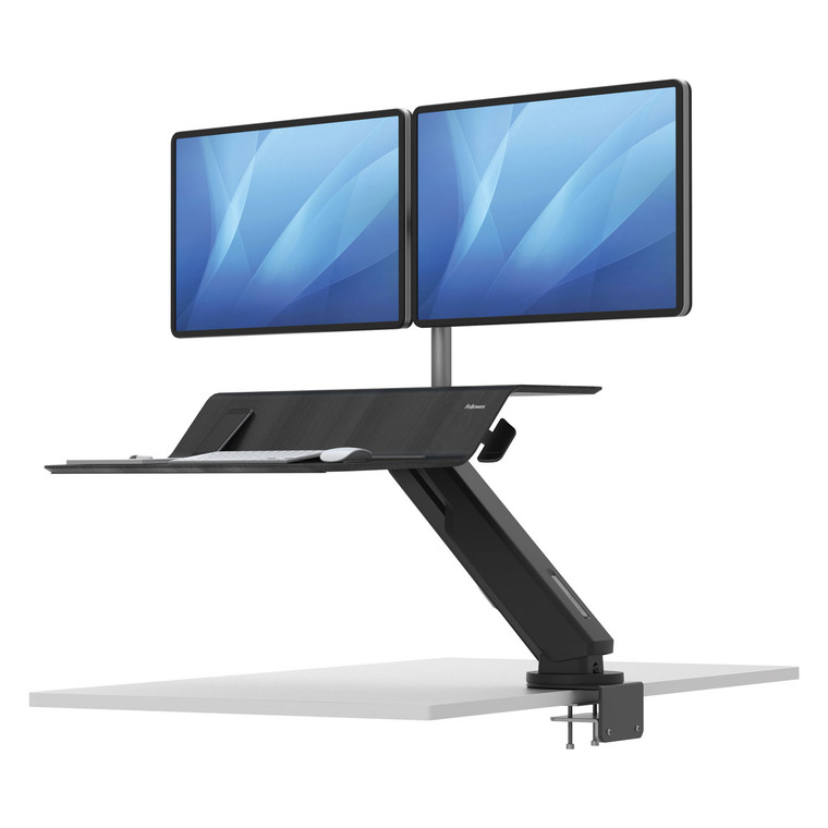 Lotus Rt Sit-Stand Workstation, 35.5" X 23.75" X 42.2" To 49.2", Black - FEL8081601