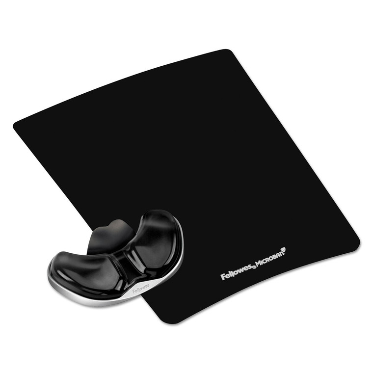 Gel Gliding Palm Support W/mouse Pad, Black - FEL9180701