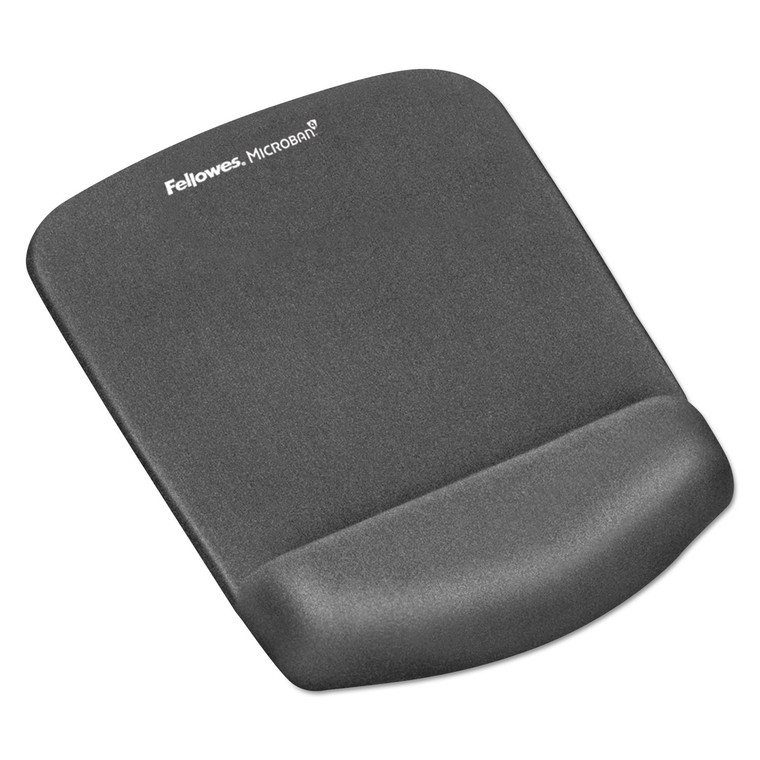 Plushtouch Mouse Pad With Wrist Rest, Foam, Graphite, 7 1/4 X 9-3/8 - FEL9252201