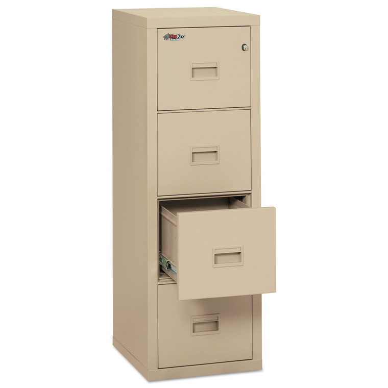 Compact Turtle Insulated Vertical File, 1-Hour Fire Protection, 4 Legal/letter File Drawer, Parchment, 17.75 X 22.13 X 52.75 - FIR4R1822CPA
