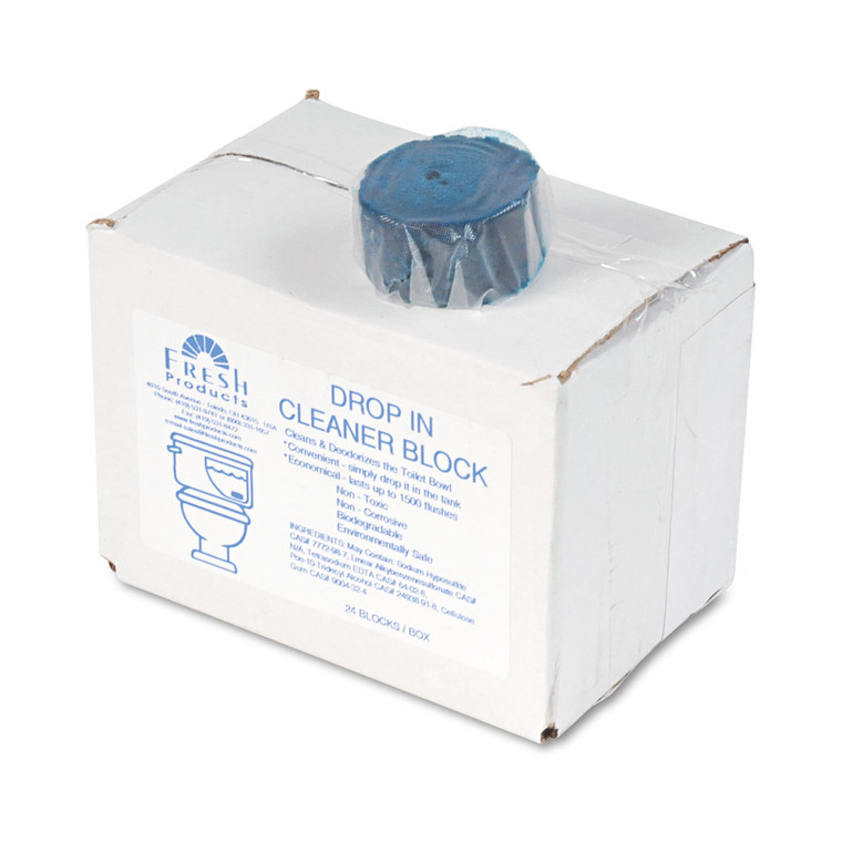 Drop-In Tank Non-Para Cleaner Block, Unscented, Blue, 24/box, 3 Boxes/carton - FRS24DIFCT