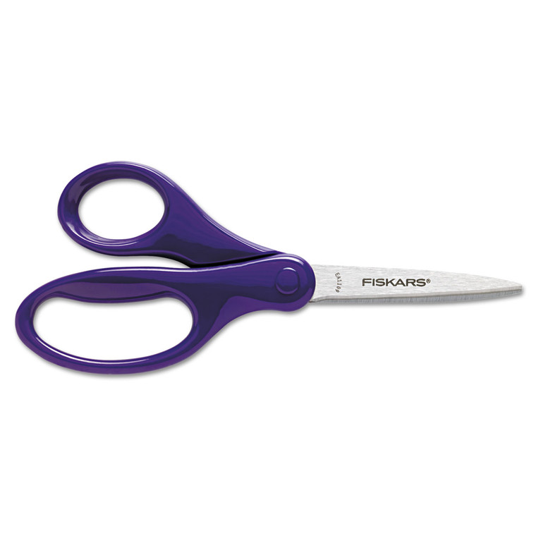 Kids/student Scissors, Pointed Tip, 7" Long, 2.75" Cut Length, Assorted Straight Handles - FSK1294587097J