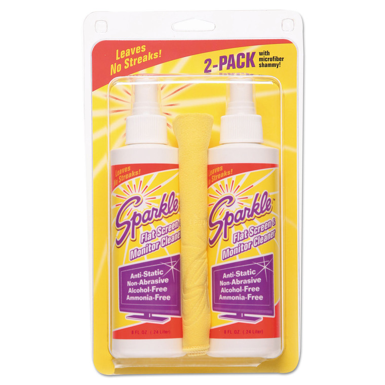 Flat Screen And Monitor Cleaner, Pleasant Scent, 8 Oz Bottle, 2/pack - FUN50128