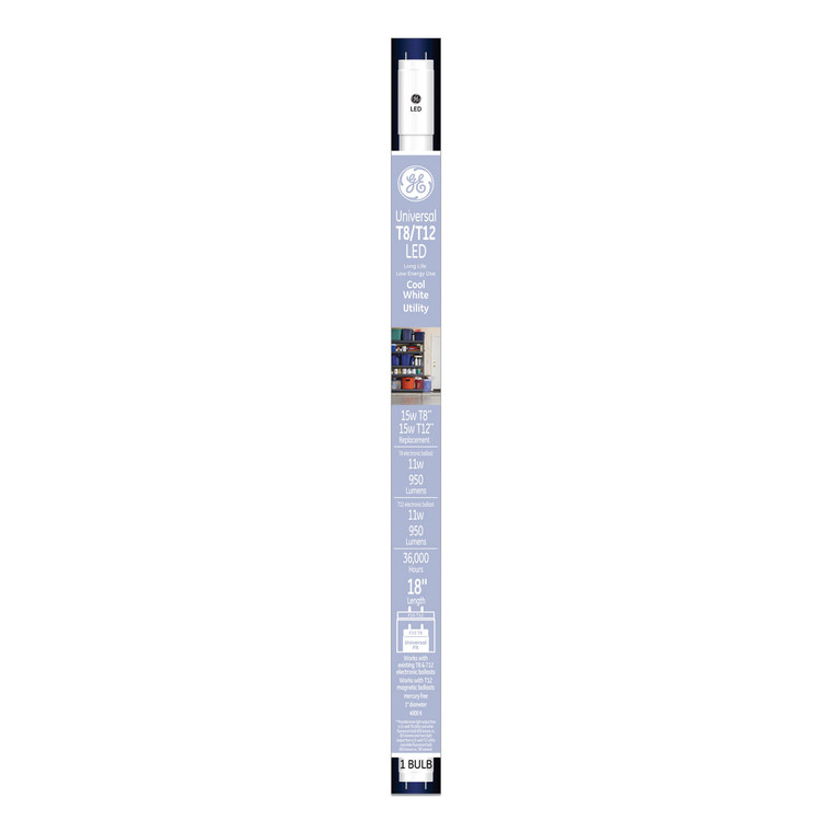 18" T8/t12, 15 W, T8 Tube, Cool White, 6/carton - GEL37178