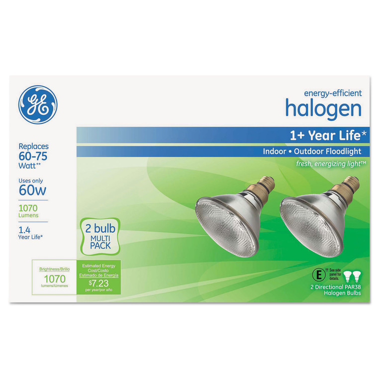 Energy-Efficient Par38 Halogen Bulb, 60 W, 2/pack - GEL66280