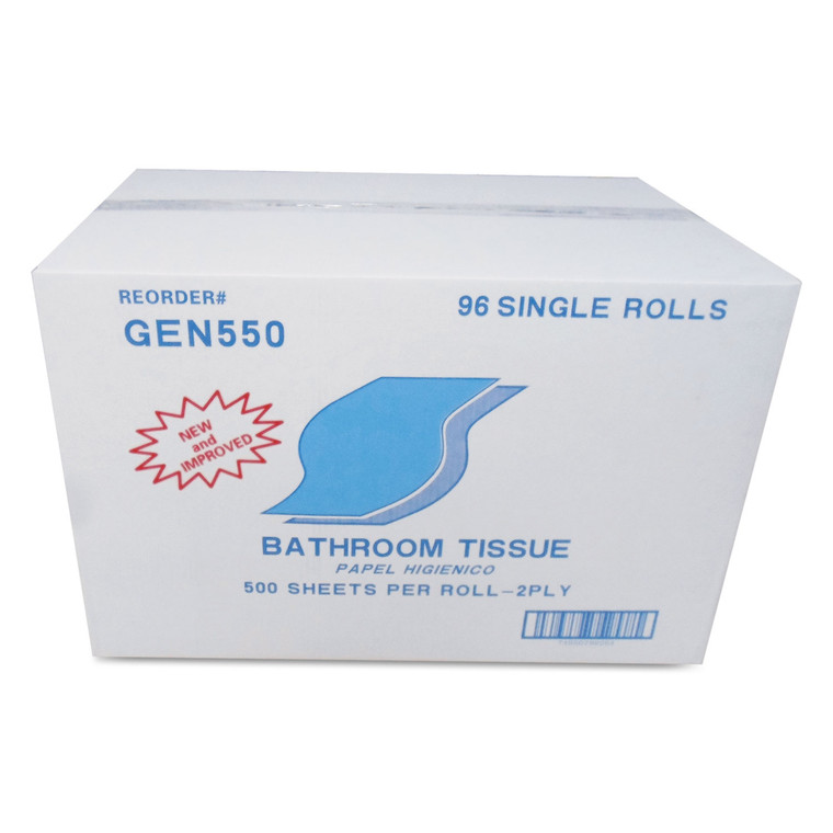 Bath Tissue, Septic Safe, 2-Ply, White, 500 Sheets/roll, 96 Rolls/carton - GEN550