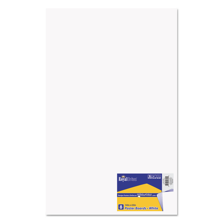 Premium Coated Poster Board, 14 X 22, White, 8/pack - GEO24324