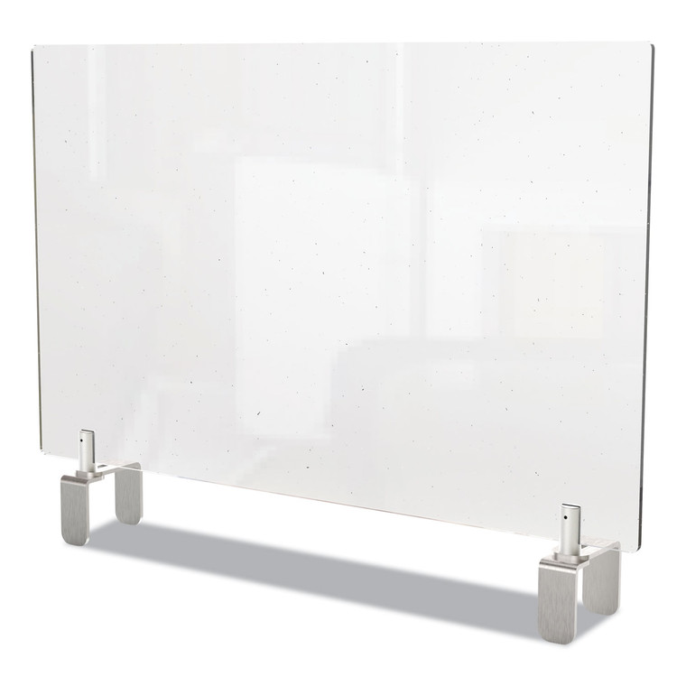 Clear Partition Extender With Attached Clamp, 42 X 3.88 X 24, Thermoplastic Sheeting - GHEPEC2442A