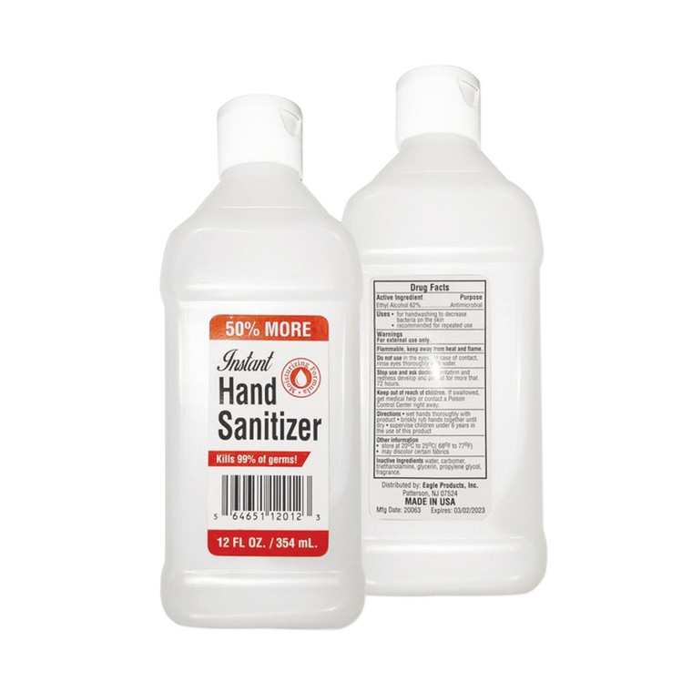 Gel Hand Sanitizer, 12 Oz Bottle, Unscented, 24/carton - GN112SAN24